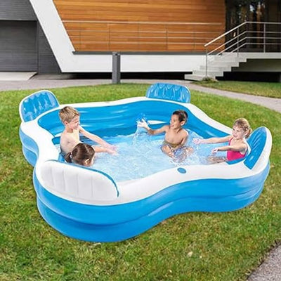 INTEX Swim Centre Square Inflatable Family Lounge Pool (90