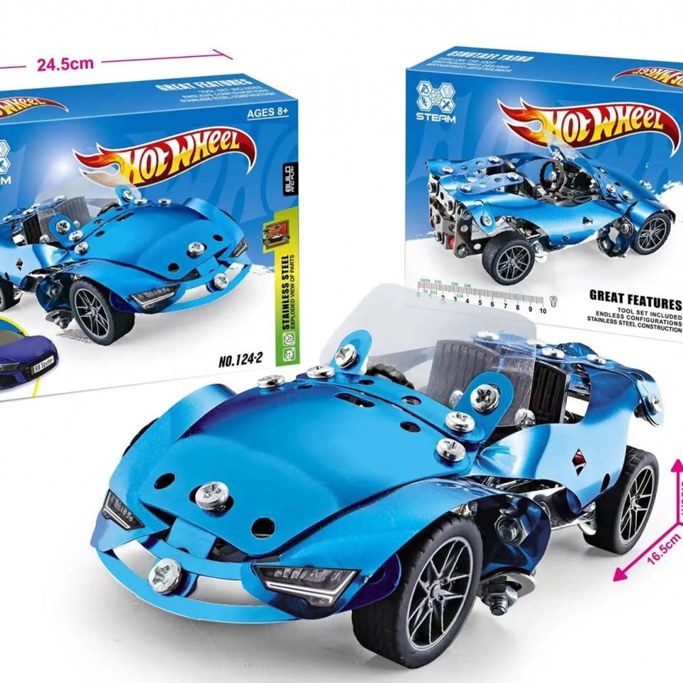 208Pcs Hot Wheel DIY Tech Bricks Racing Car