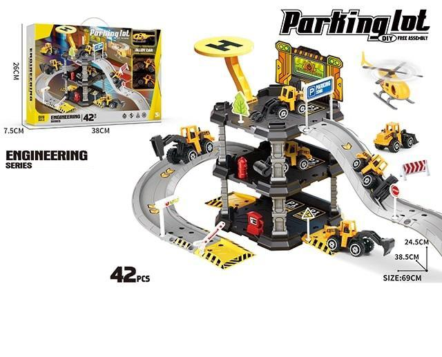 42Pcs DIY Manual Engineering Parking Lot Track Set