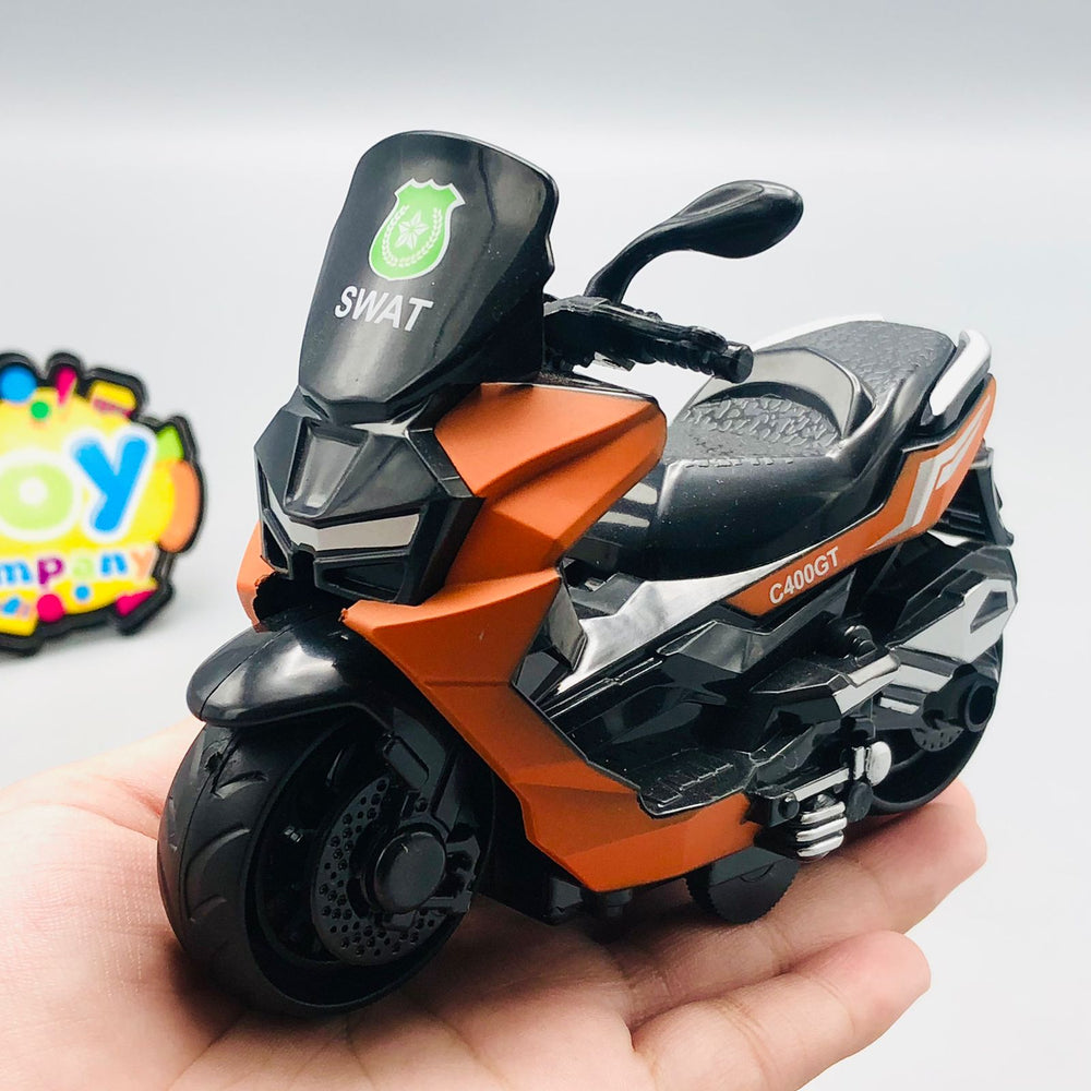 1Pc ABS Inertial Mini Police Bike C400GT Model