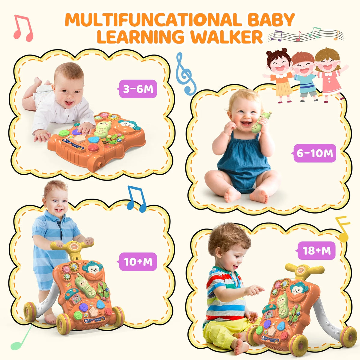 Multi-functional Baby Puzzle Activity Walker - Red