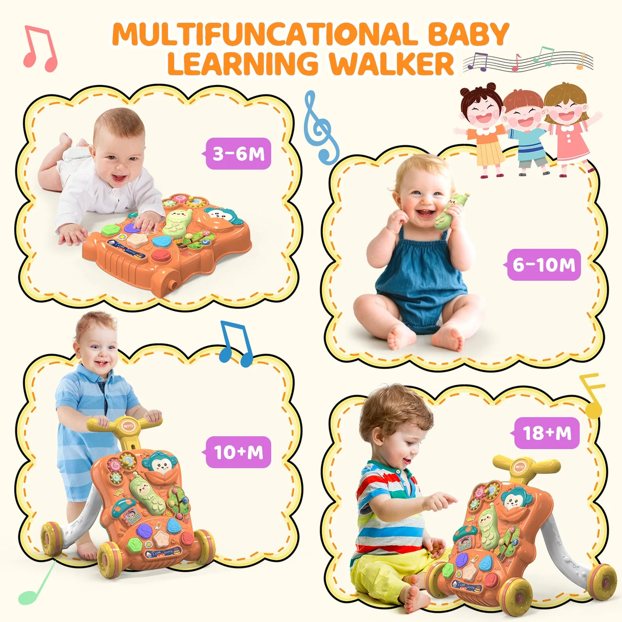Multi-functional Baby Puzzle Activity Walker - Red