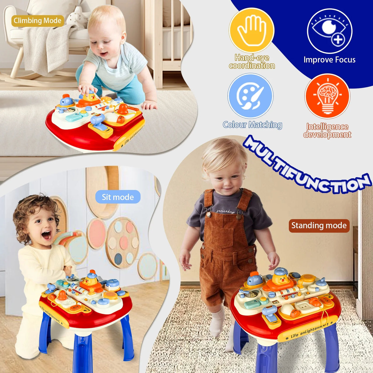 Multi-functional Toddlers Puzzle Activity Table