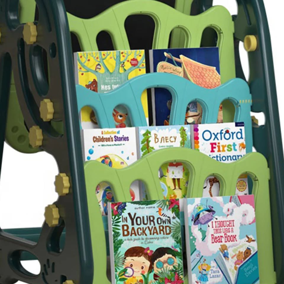 72cm Multi-functional Artistic Drawing Board With Book Shelf - Green