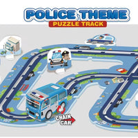 47Pcs DIY Police Themed Puzzle Car Track Set