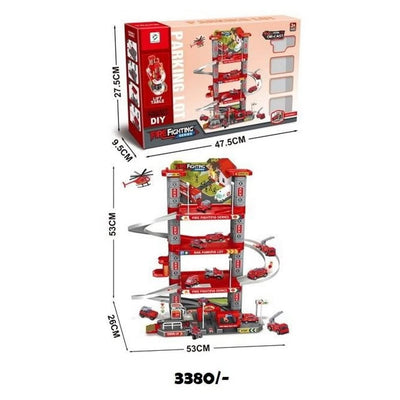 DIY Manual Fire Fighting Track Parking Lot Set