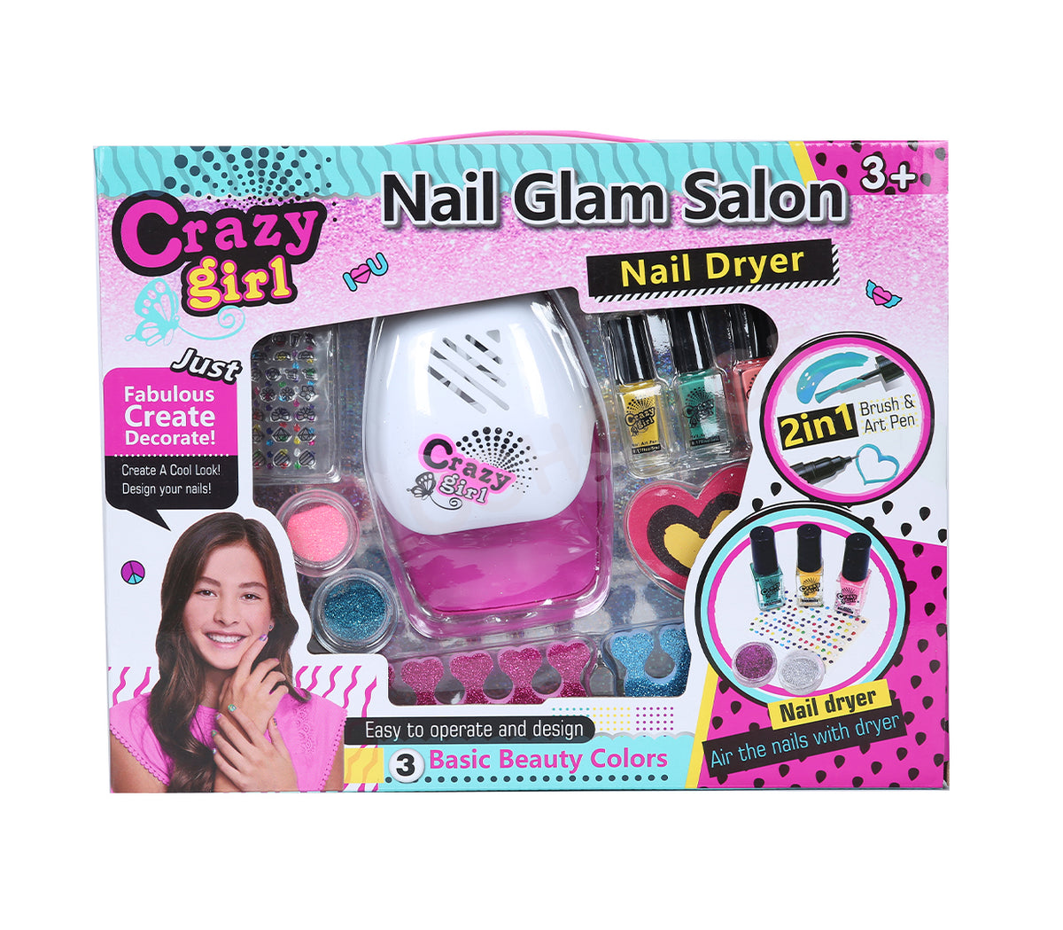 2in1 Realistic Nail Glam Salon With Dryer