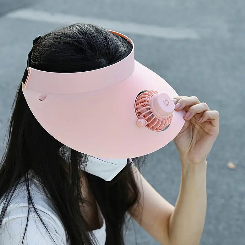 Rechargeable & Adjustable Rotating Fan Sun Hat