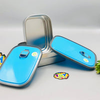 1.1L Stainless Steel Dual Lunch Box - Blue