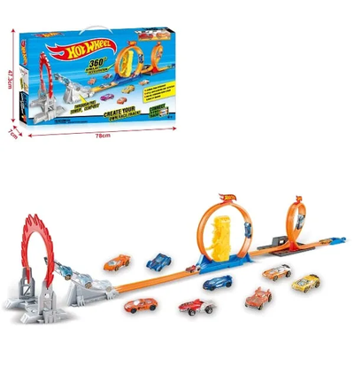 Hot Wheel Large Ring Speedway Racing Track With 2Pcs Cars