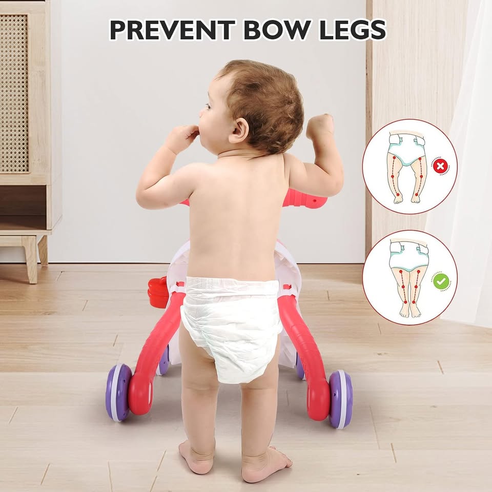 Huanger 2in1 Baby Musical Walker & Activity Table - Pink