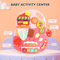 Huanger 2in1 Baby Musical Walker & Activity Table - Pink