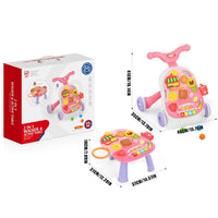 Huanger 2in1 Baby Musical Walker & Activity Table - Pink