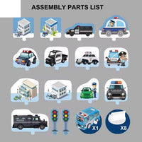 47Pcs DIY Police Themed Puzzle Car Track Set