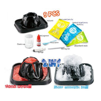 DIY 2in1 Volcano Scientific Experiment Set - 9Pcs