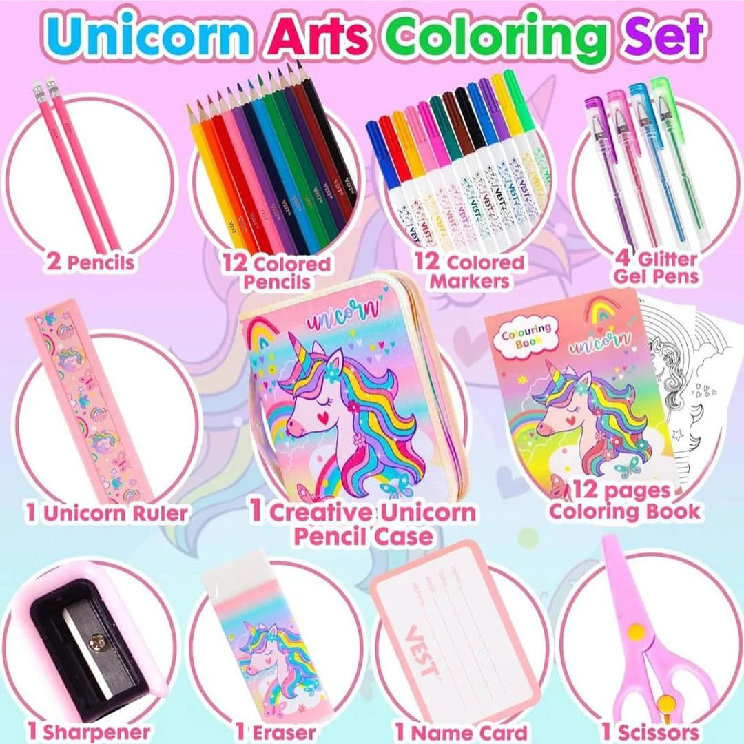 36Pcs Unicorn Color Pencil Case