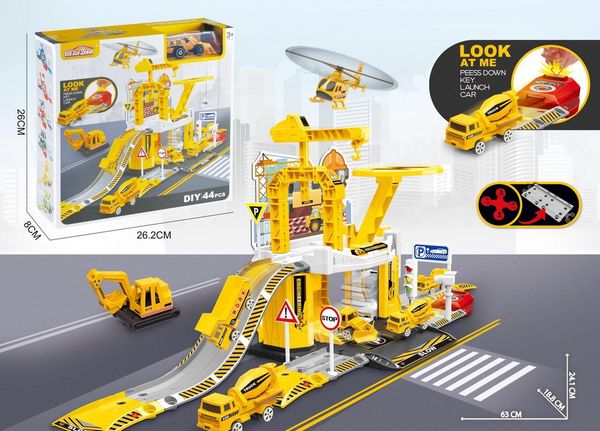 44Pcs DIY Manual Engineering Track Set With 1Pc Alloy Car