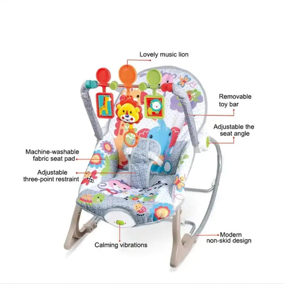 Musical Infant To Toddler Animal Design Rocker