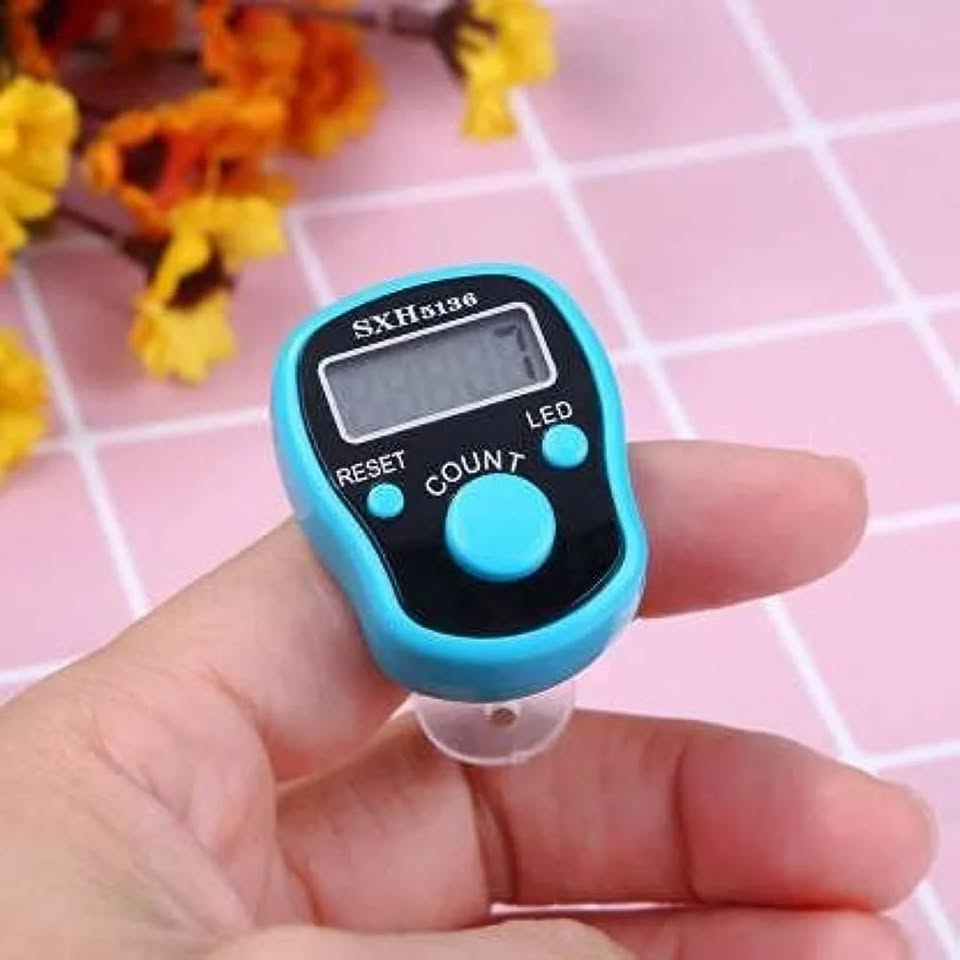 LED Light Digital Finger Counter With Box - 1Pc
