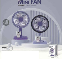 Rechargeable Kuromi Desktop Fan With Cartoon Buddy