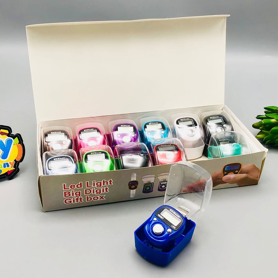 LED Light Digital Finger Counter With Box - 1Pc