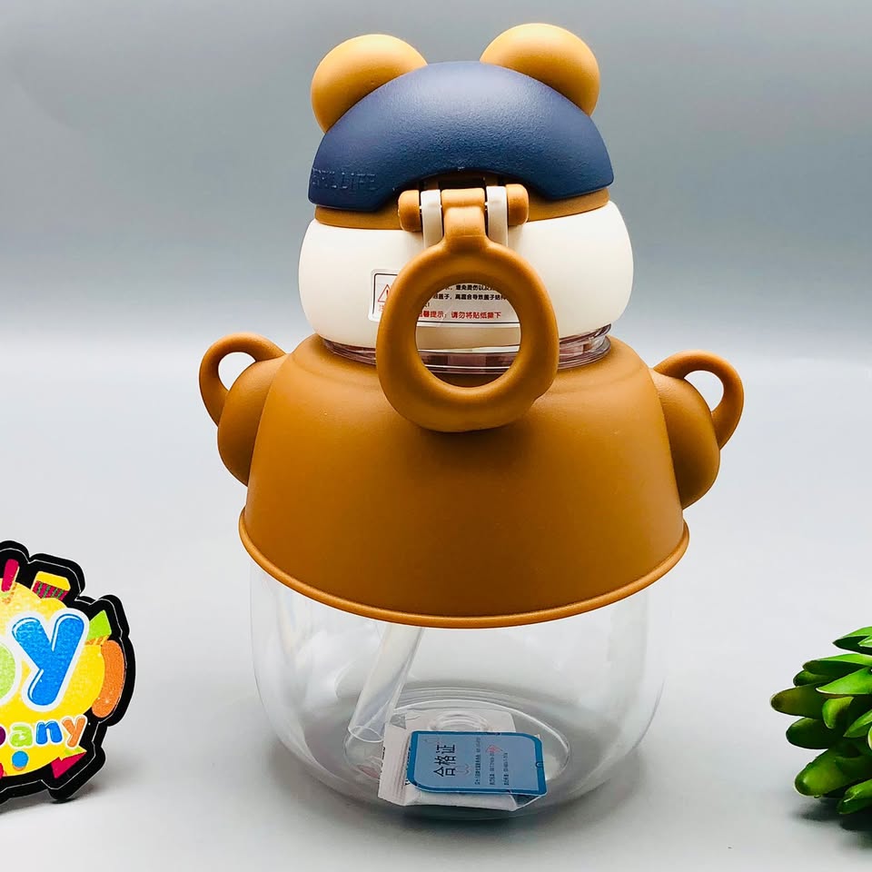 1000ml Bear Design Premium Sipper Water Bottle With Strap