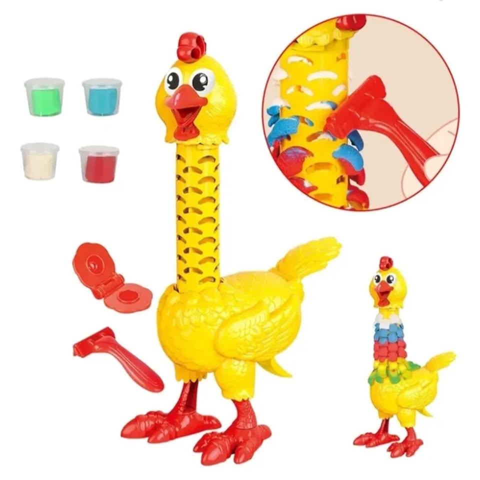 Kids Fun Feather Chicken Play Dough Set