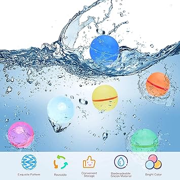 Reusable Soft Silicon Water Balls - Pack Of 6