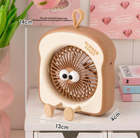Rechargeable Summer Toast Mini Desktop Fan