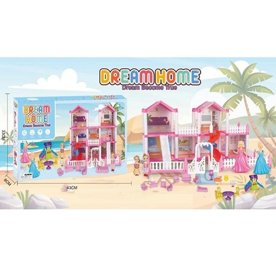 DIY Princess 4-Rooms Dream Doll House Play Set