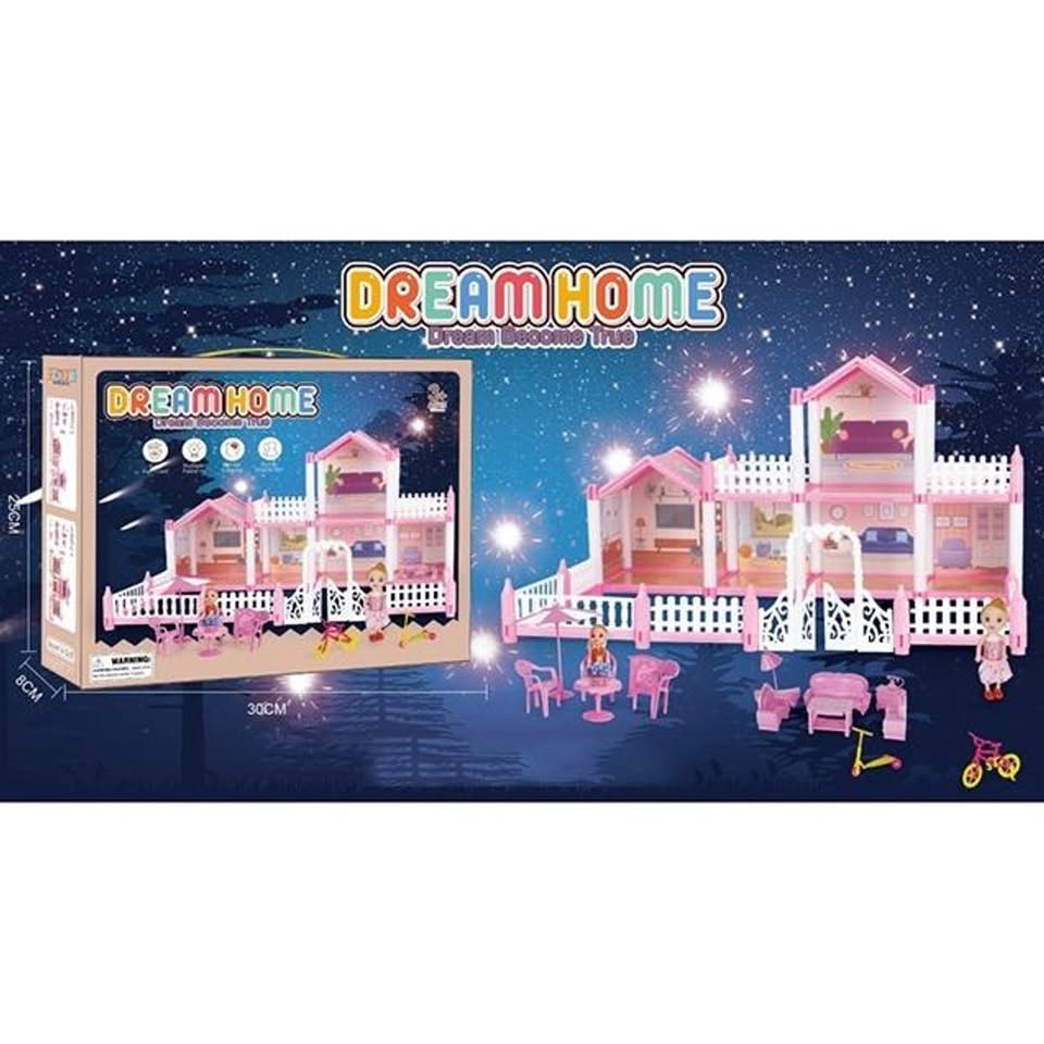 DIY Princess 3-Rooms Dream Doll House Play Set