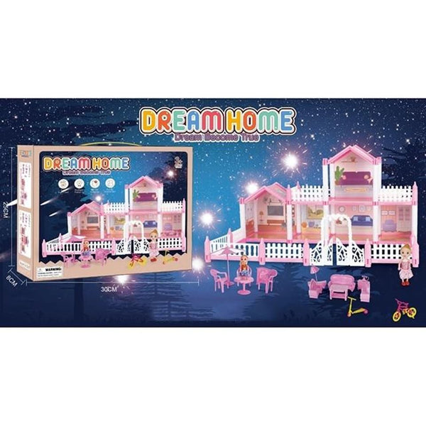 DIY Princess 3-Rooms Dream Doll House Play Set