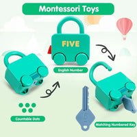 6Pcs Montessori Unlock Cars Push Toy With Keys