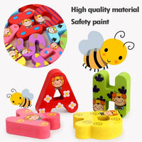 3D Wooden Multi-color Letters Learning Board