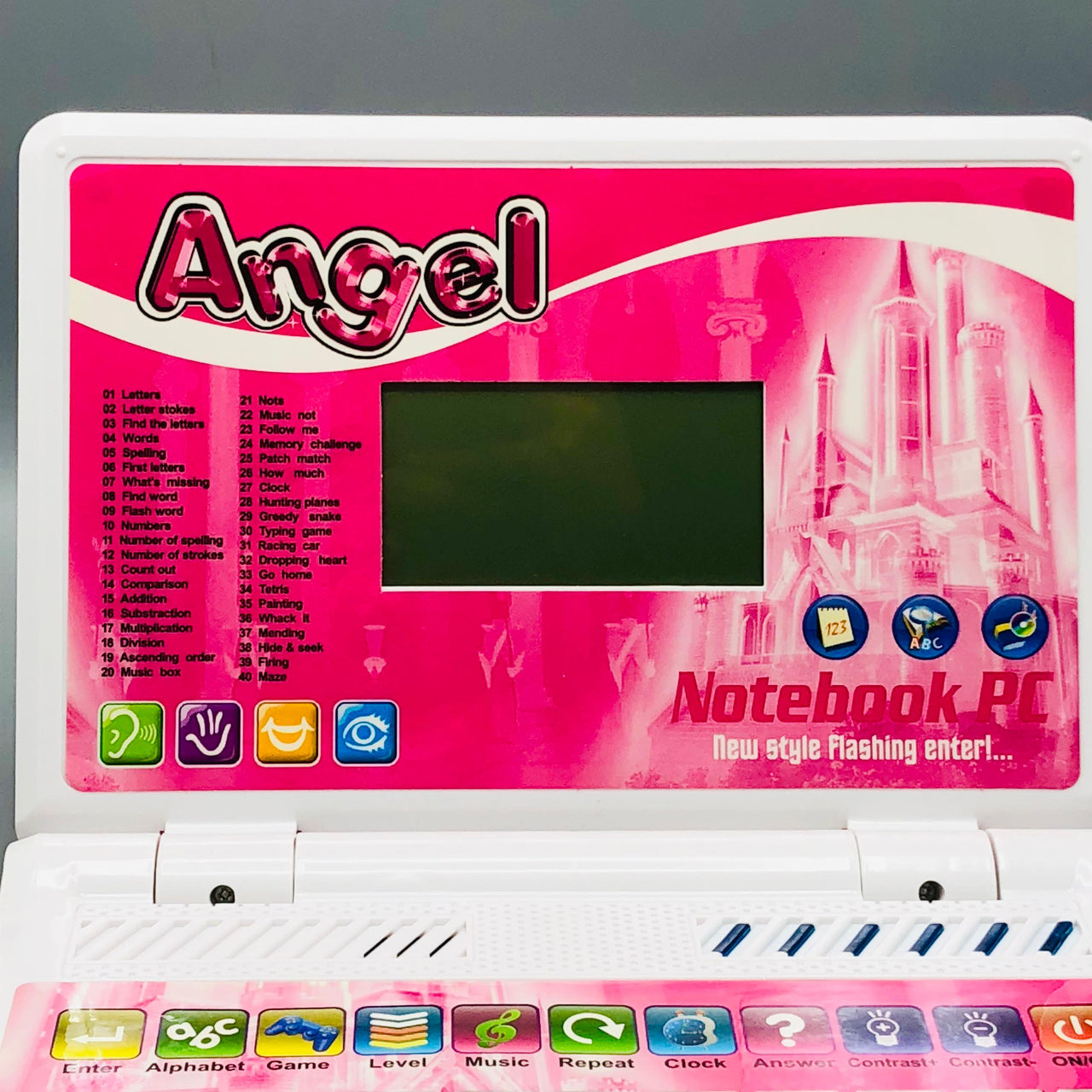 40 Activities Kids English Learning Laptop - Pink