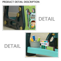 72cm Multi-functional Artistic Drawing Board With Book Shelf - Green
