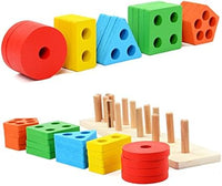 Wooden Shape Sorting 5 Sets Of Column