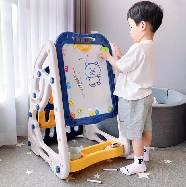 90cm Multi-functional Artistic Drawing Board With Book Shelf - Blue