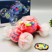 Electric Transparent Gear Stunt Car With Light & Sound