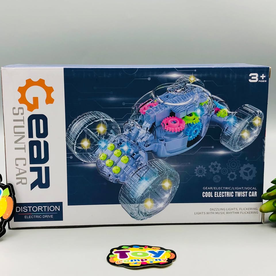 Electric Transparent Gear Stunt Car With Light & Sound