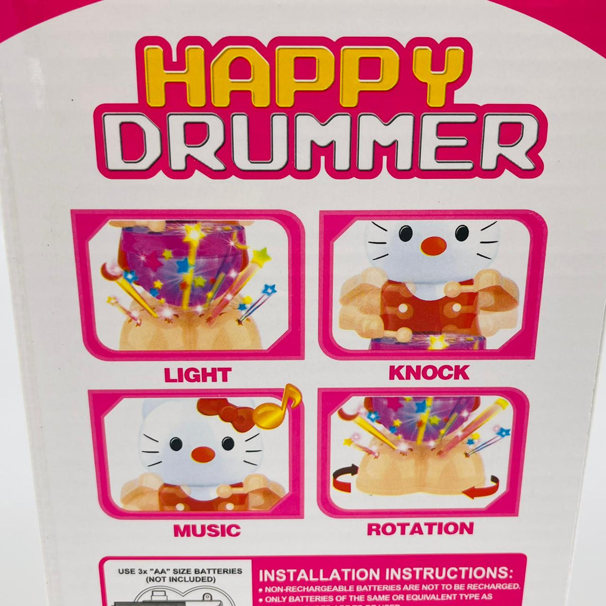 Adroit Cats Beat The Drum with Music, Light and Rotation