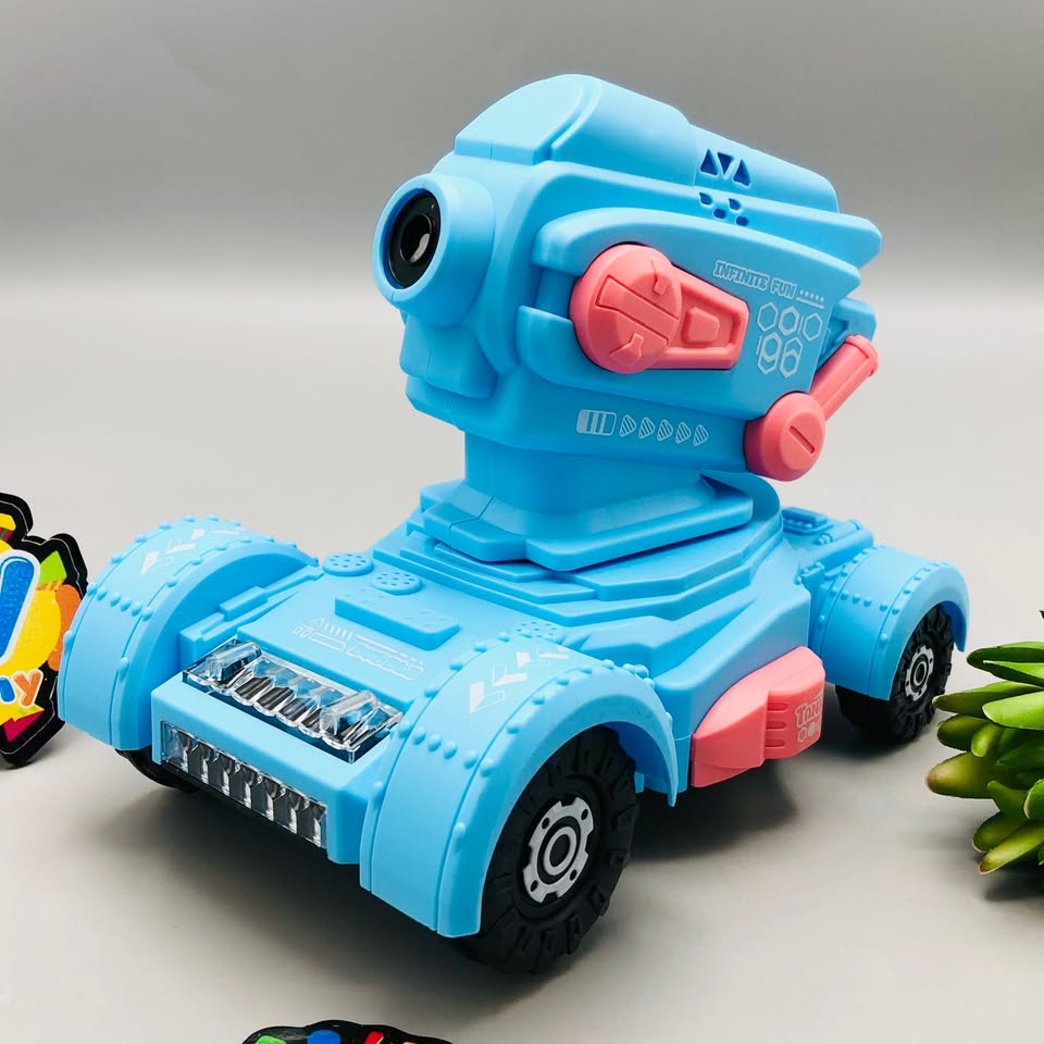 Electric Tank Colorful Bubble Machine Toy With Light & Sound