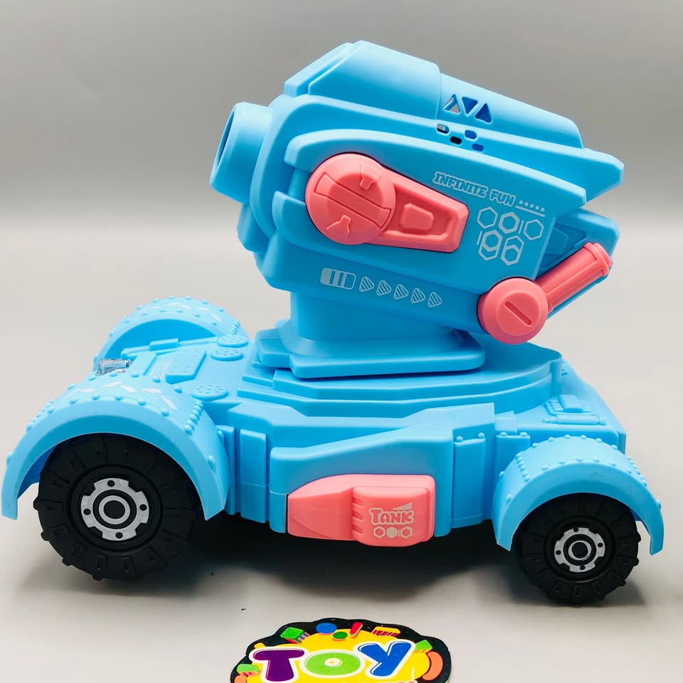 Electric Tank Colorful Bubble Machine Toy With Light & Sound