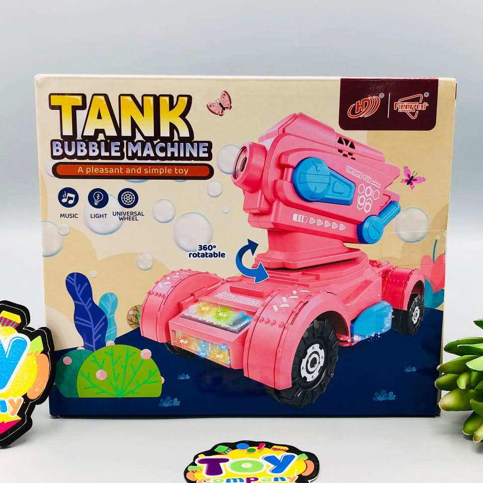 Electric Tank Colorful Bubble Machine Toy With Light & Sound