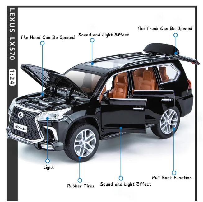 1:24 Diecast Metal Body Lexus LX570