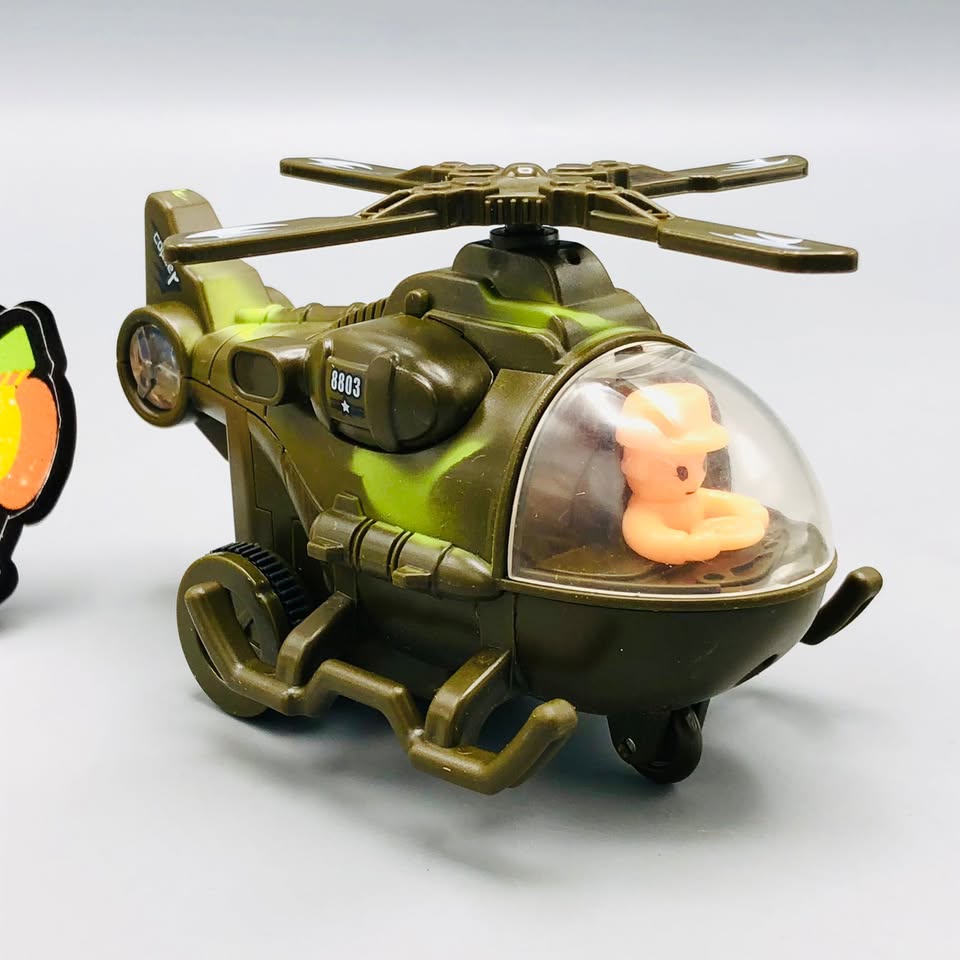 Mini Inertial Army Helicopter Toy - 1Pc