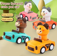 Mini Inertial Press & Go Animal Vintage Car - 1Pc