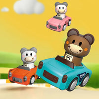 Mini Inertial Press & Go Animal Vintage Car - 1Pc
