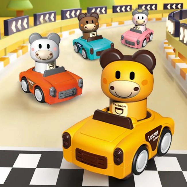 Mini Inertial Press & Go Animal Vintage Car - 1Pc