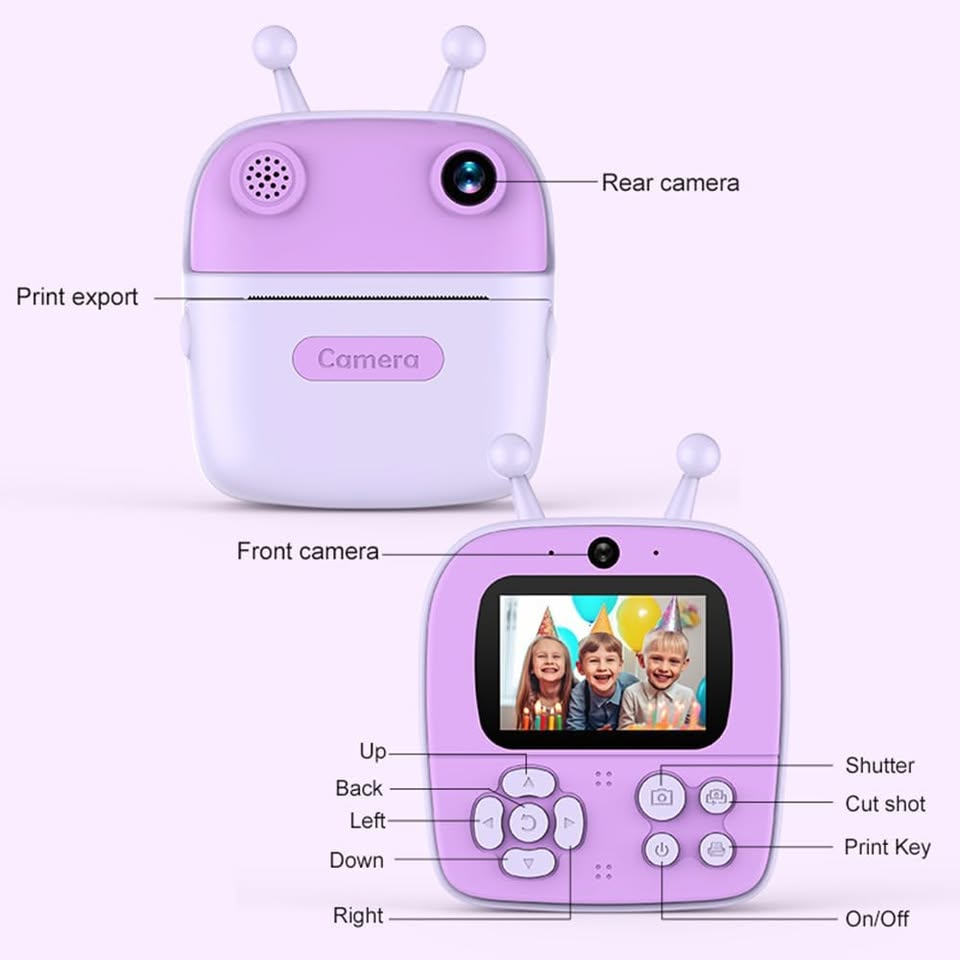 Kids Cute Design Instant Digital Thermal Printing Camera